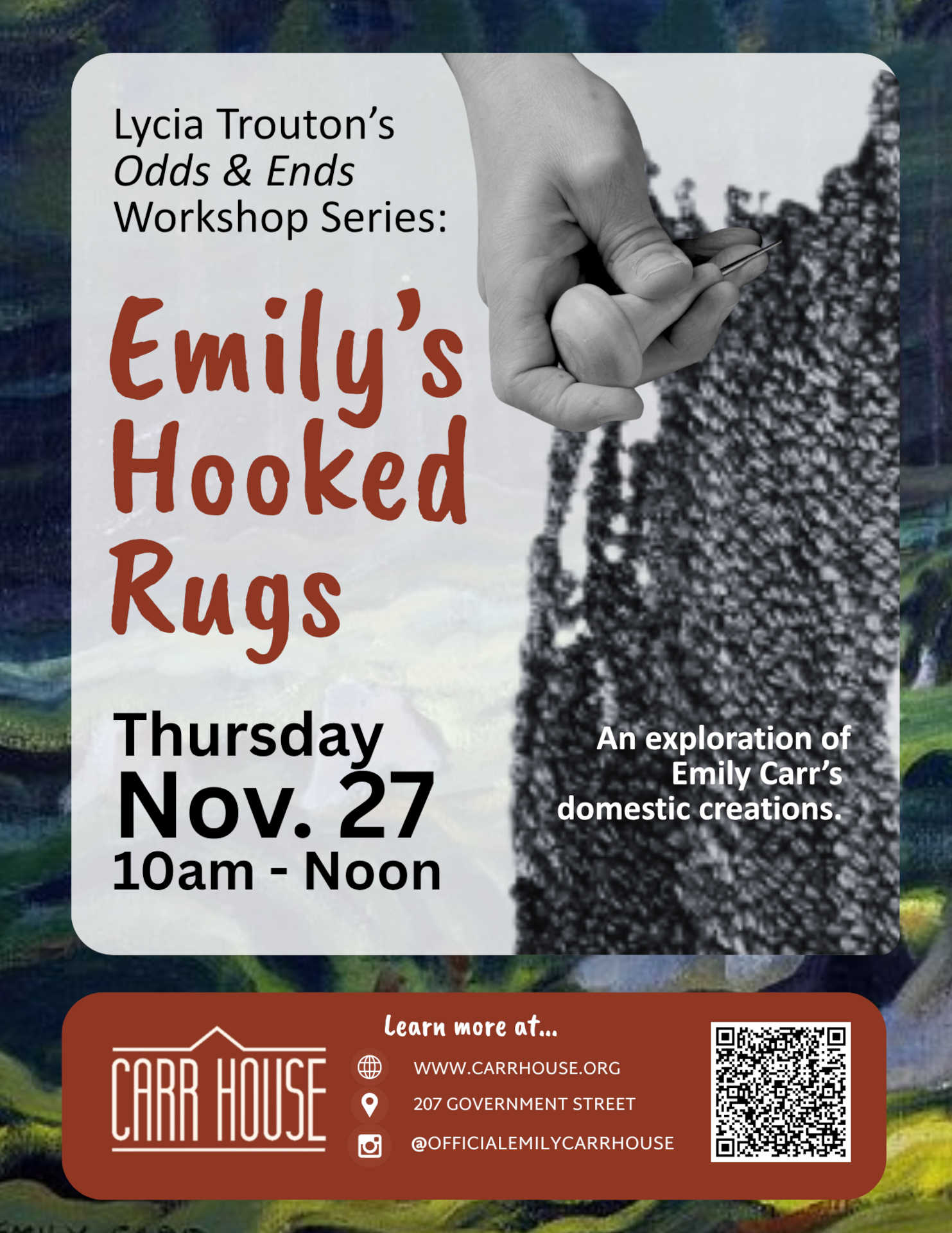 Poster: Emily's Hooked Rugs workshop